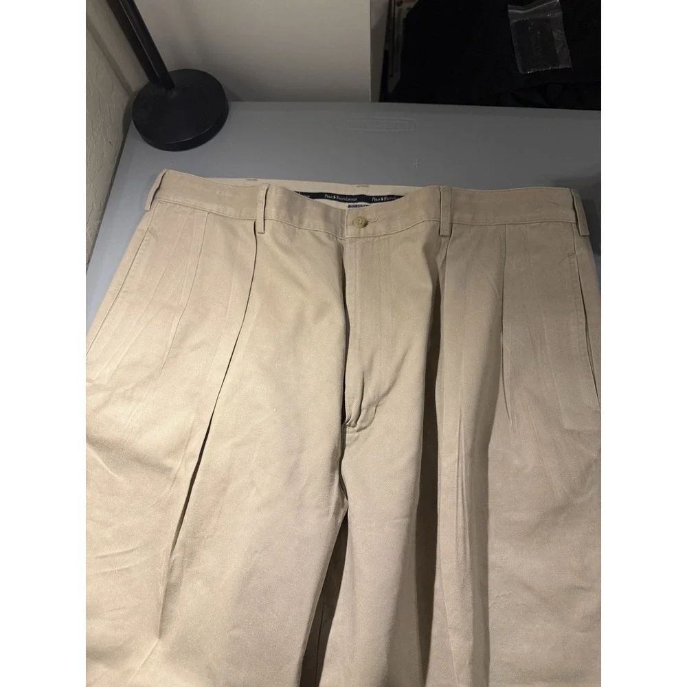 Vintage Polo Ralph Lauren Andrew Pant Men's 40x30 (38x30) Pleated‎ Chino Tan
